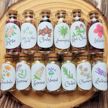 Load image into Gallery viewer, Small Apothecary Herb Bottles for Rituals, Spells, Green Magick, and More!