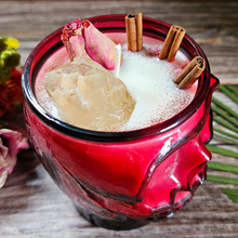 Load image into Gallery viewer, Cinnamon Sticks Red Skull Candle - Recycled Glass - 15 oz