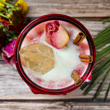 Load image into Gallery viewer, Cinnamon Sticks Red Skull Candle - Recycled Glass - 15 oz