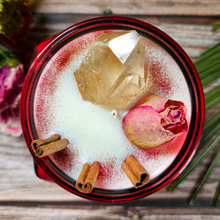 Load image into Gallery viewer, Cinnamon Sticks Red Skull Candle - Recycled Glass - 15 oz