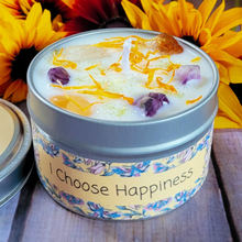 Load image into Gallery viewer, Happiness Intention Candle – Crystal Candle for Joy, Positivity & Uplifting Energy