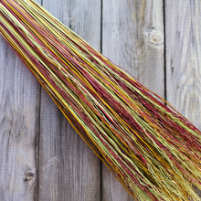 Load image into Gallery viewer, Hand Painted Decorative Round Broom - 26" Folk Art Besom Broom Yellow and Pink