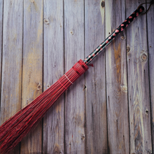 Load image into Gallery viewer, Hand Painted Decorative Round Broom, 26" Folk Art Broom