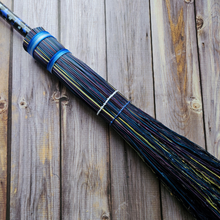 Load image into Gallery viewer, Hand Painted Decorative Round Broom, 26" Handmade Witches Besom