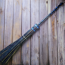 Load image into Gallery viewer, Hand Painted Decorative Round Broom, 26" Handmade Witches Besom