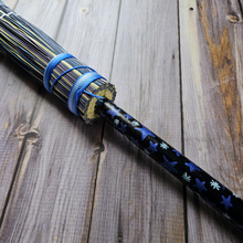 Load image into Gallery viewer, Hand Painted Decorative Round Broom, 26" Handmade Witches Besom