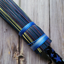 Load image into Gallery viewer, Hand Painted Decorative Round Broom, 26" Handmade Witches Besom