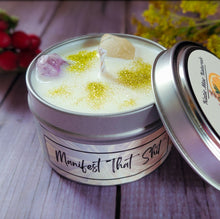 Load image into Gallery viewer, Manifest Intention Candle – Crystal Candle for Manifestation, Goals & Positive Change