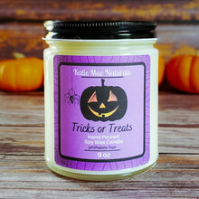 Load image into Gallery viewer, Tricks or Treats Soy Candle – Sweet Pumpkin Candy Handcrafted Candle