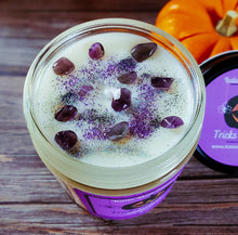 Load image into Gallery viewer, Tricks or Treats Soy Candle – Sweet Pumpkin Candy Handcrafted Candle