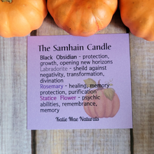 Load image into Gallery viewer, Samhain Ritual Candle – Pumpkin Spice Soy Candle for Protection, Reflection & Autumn Rituals