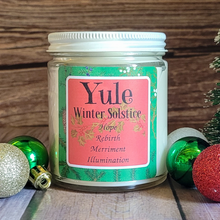 Load image into Gallery viewer, Yule Ritual Candle – Festive Winter Soy Candle for Renewal, Warmth & Winter Solstice Rituals
