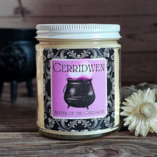 Load image into Gallery viewer, Cerridwen Goddess Candle – Crystal Candle Inspired by the Goddess of Transformation & Inspiration