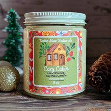 Load image into Gallery viewer, Cozy Cabin Soy Candle – Cranberry Pine Handcrafted Candle