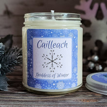Load image into Gallery viewer, Cailleach Goddess Candle – Crystal Candle Inspired by the Celtic Queen of Winter