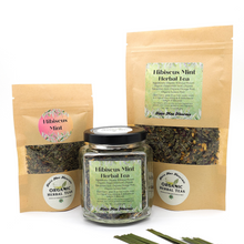Load image into Gallery viewer, Organic Hibiscus Mint Herbal Tea - Loose Leaf Tea Blend
