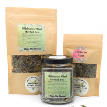 Load image into Gallery viewer, Organic Hibiscus Mint Herbal Tea - Loose Leaf Tea Blend