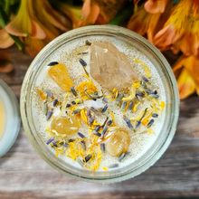 Load image into Gallery viewer, Litha Ritual Candle – Floral Summer Solstice Soy Candle for Sun Energy, Joy & Seasonal Celebration