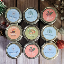 Load image into Gallery viewer, Mini soy wax candle holiday scent sample travel candle