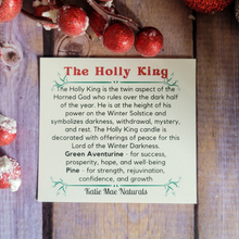 Load image into Gallery viewer, The holly king candle description card