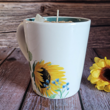 Load image into Gallery viewer, Sunflower Cup Candle - Coffee Cup Candle in Lily Forest Scent