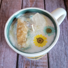 Load image into Gallery viewer, Sunflower Cup Candle - Coffee Cup Candle in Lily Forest Scent