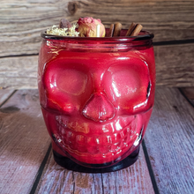 Load image into Gallery viewer, Cinnamon Sticks Red Skull Candle
