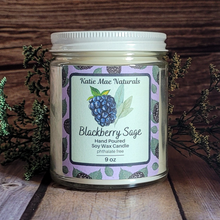 Load image into Gallery viewer, Blackberry sage hand poured soy wax candle