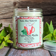 Load image into Gallery viewer, Peppermint Mocha Soy Wax Candle - 9 oz