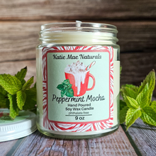 Load image into Gallery viewer, Peppermint Mocha Soy Wax Candle - 9 oz