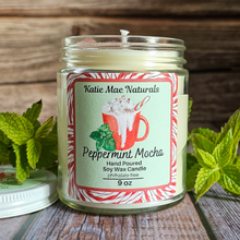 Load image into Gallery viewer, Peppermint Mocha Soy Wax Candle - 9 oz