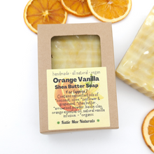Load image into Gallery viewer, Orange Vanilla Vegan Shave Soap with Shea Butter