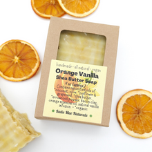 Load image into Gallery viewer, Orange Vanilla Vegan Shave Soap with Shea Butter