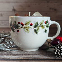 Load image into Gallery viewer, Holiday Tea Cup Candle - Cozy Cabin