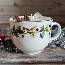 Load image into Gallery viewer, Holiday Tea Cup Candle - Cozy Cabin