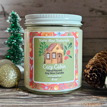 Load image into Gallery viewer, Cozy Cabin Soy Wax Candle - 9 oz Holiday Scented Soy Candle