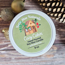 Load image into Gallery viewer, Cozy Cabin Soy Wax Candle - 9 oz Holiday Scented Soy Candle