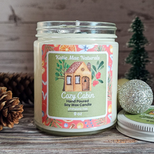 Load image into Gallery viewer, Cozy Cabin Soy Wax Candle - 9 oz Holiday Scented Soy Candle