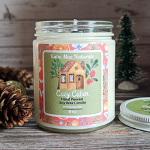 Load image into Gallery viewer, Cozy Cabin Soy Wax Candle - 9 oz Holiday Scented Soy Candle