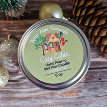 Load image into Gallery viewer, Cozy Cabin Soy Wax Candle - 6 oz Holiday Scented Soy Candle