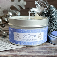 Load image into Gallery viewer, The Cailleach Goddess of Winter Candle (Winter Woods) - 6 oz