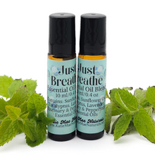 Load image into Gallery viewer, Just Breathe Essential Oil Blend Roll On - Eucalyptus, Peppermint, Rosemary, and Lavender