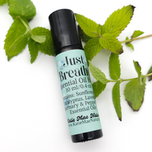 Load image into Gallery viewer, Just Breathe Essential Oil Blend Roll On - Eucalyptus, Peppermint, Rosemary, and Lavender