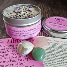 Load image into Gallery viewer, Libra candle and crystal gift set