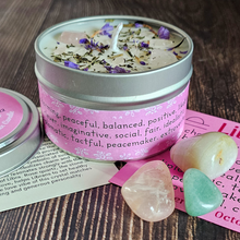 Load image into Gallery viewer, Libra candle and crystals gift set