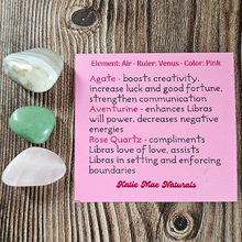 Load image into Gallery viewer, Set of 3 gemstones for zodiac sign Libra
