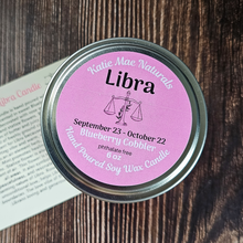 Load image into Gallery viewer, Blueberry Cobbler scented soy wax candle for zodiac sign Libra