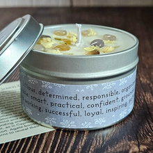 Load image into Gallery viewer, Soy wax candle for Capricorn zodiac sign