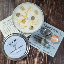 Load image into Gallery viewer, Candle and crystal gift set for zodiac sign Capricorn
