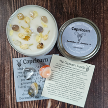 Load image into Gallery viewer, Candle and crystals gift set for Capricorn